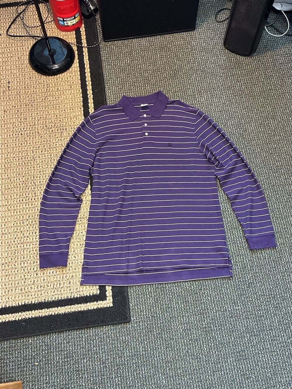 Brooks Brothers Performance Polo Size XL Purple Striped